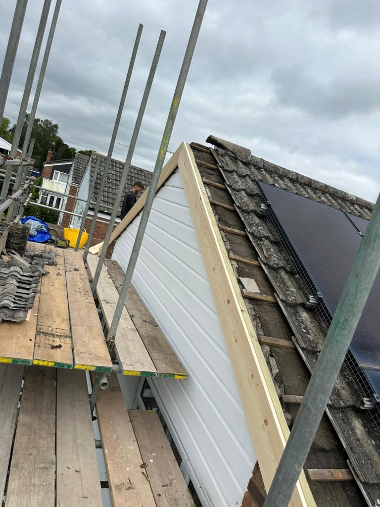 fascia and soffit getting installed