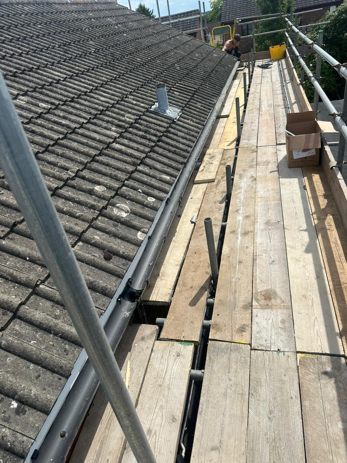 New black gutters on a house