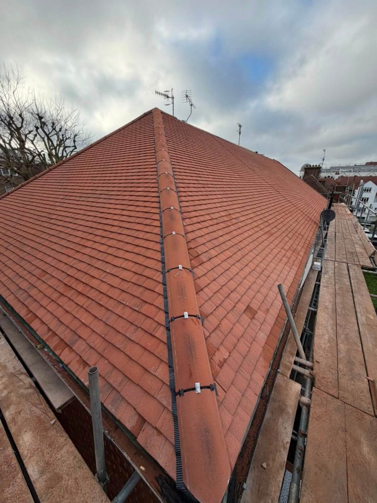 new red tiled roof installed