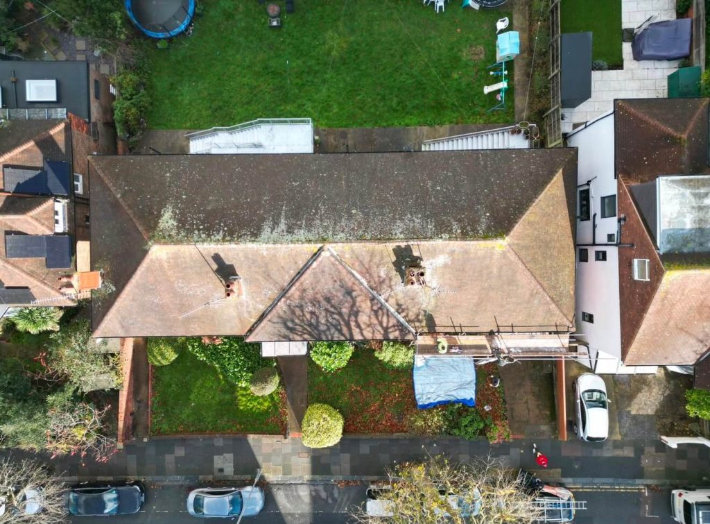 old roof before installation